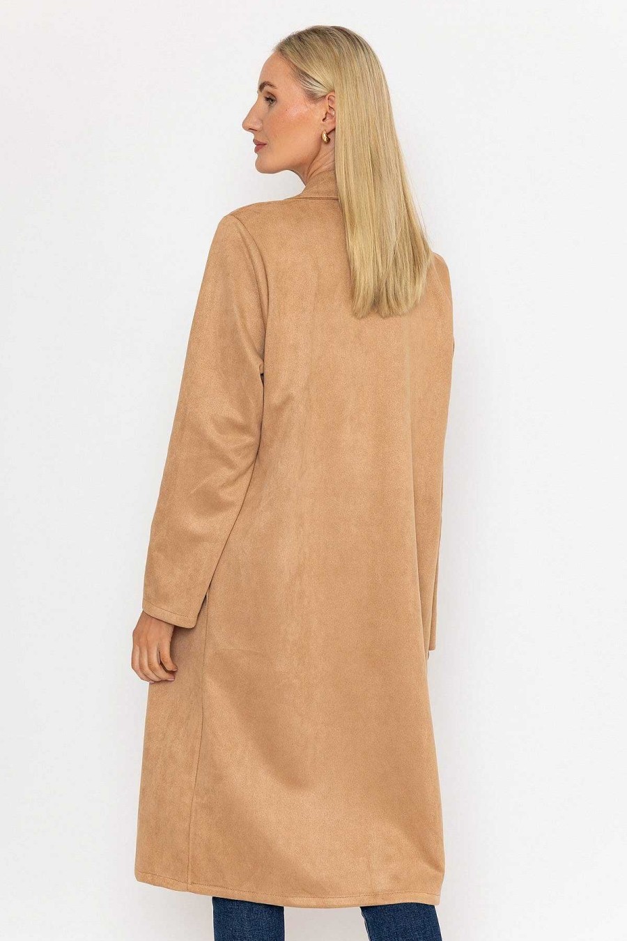 Coats & Jackets | Pala D'oro Camel Long Suede Coat