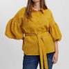 Tops & Blouses | Vero Moda Curve Curve - 3/4 Length Sleeve Blouse In Gold