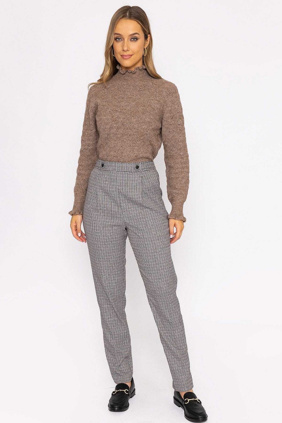 Jeans & Trousers | Rowen Avenue Button Detail Tailored Pant In Park Check Print