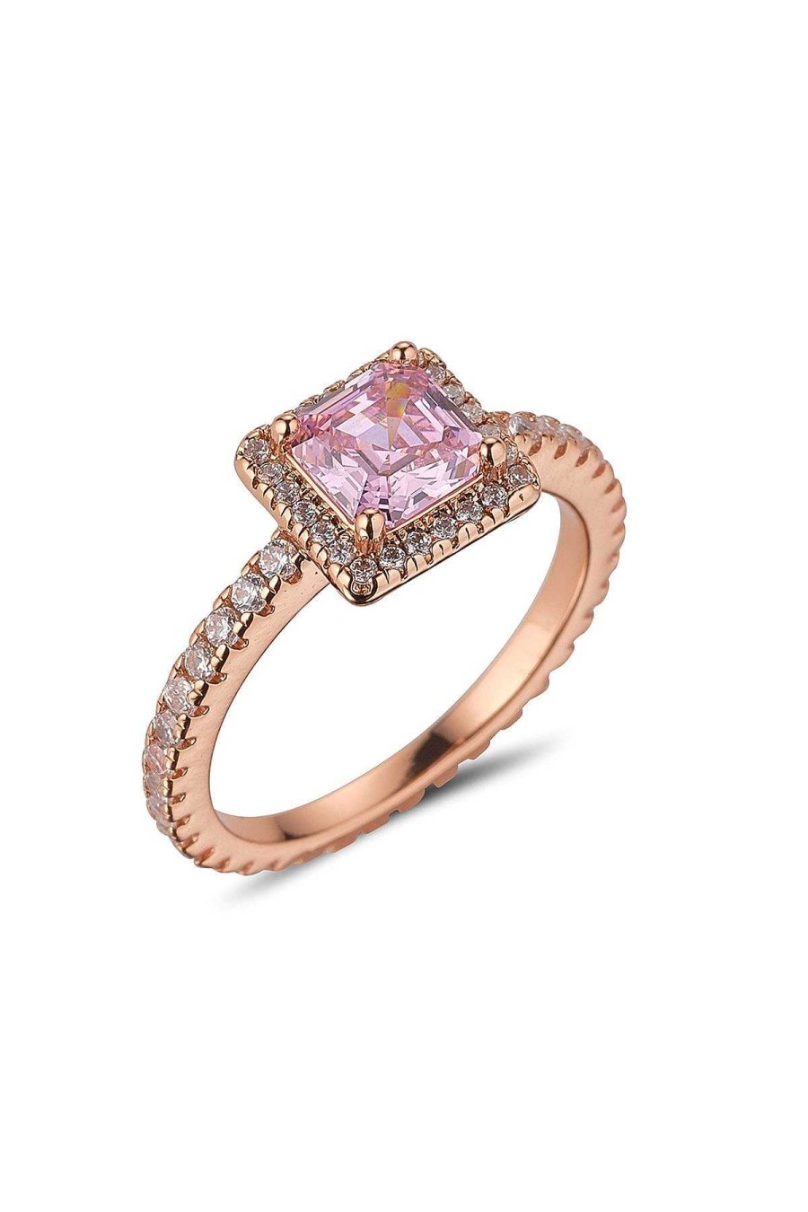 Jewellery | Knight & Day Pink Cz Rose Gold Ring Size 7