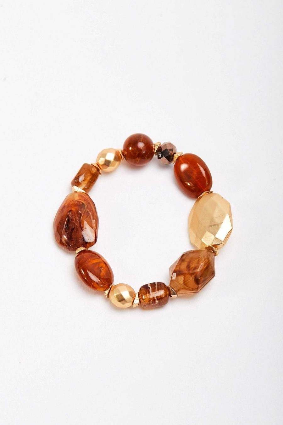 Bracelets | Soul Jewellery Gold And Brown Beaded Bracelet