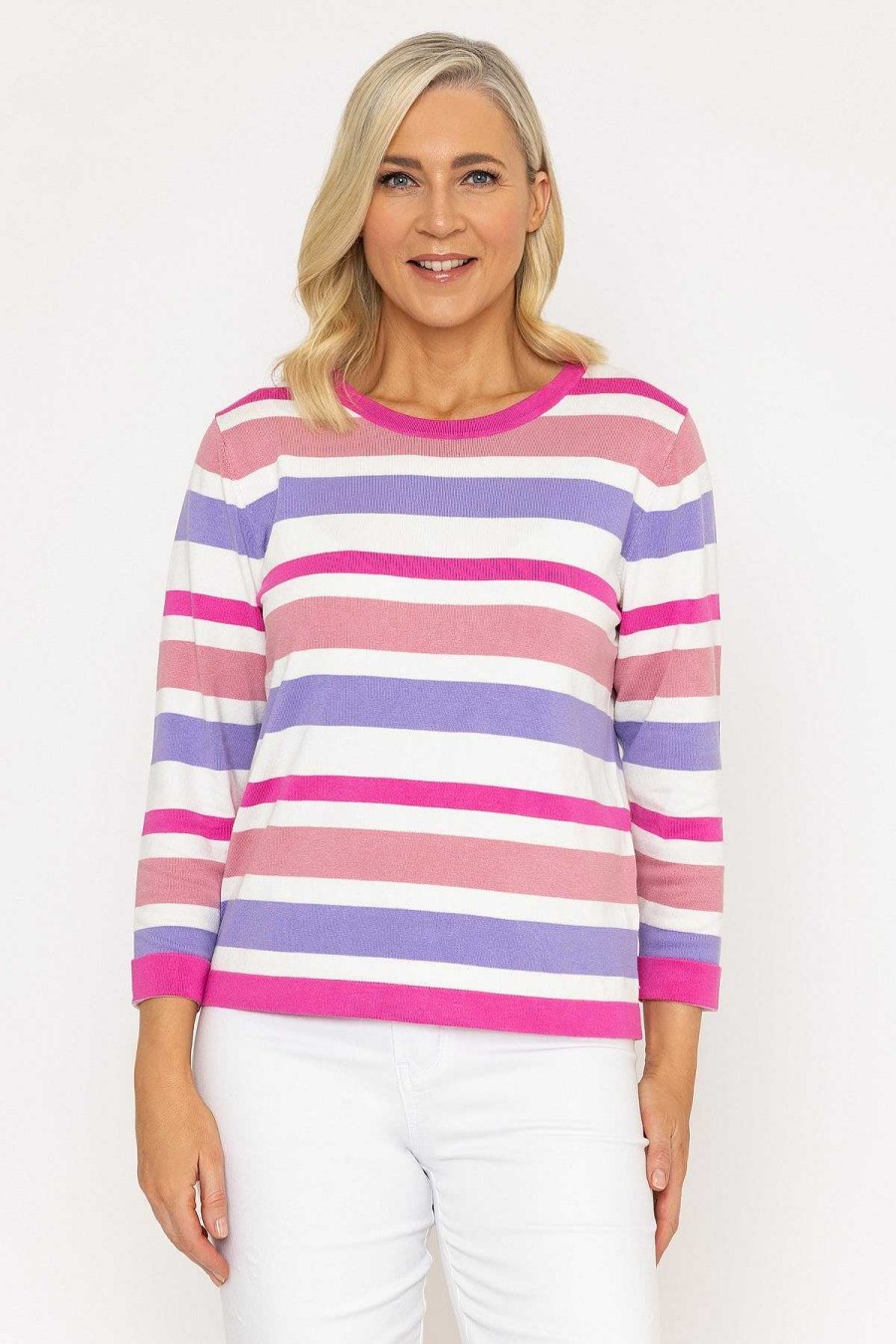 Jumpers & Cardigans | Voulez Vous Stripe Knit Sweater In Pink