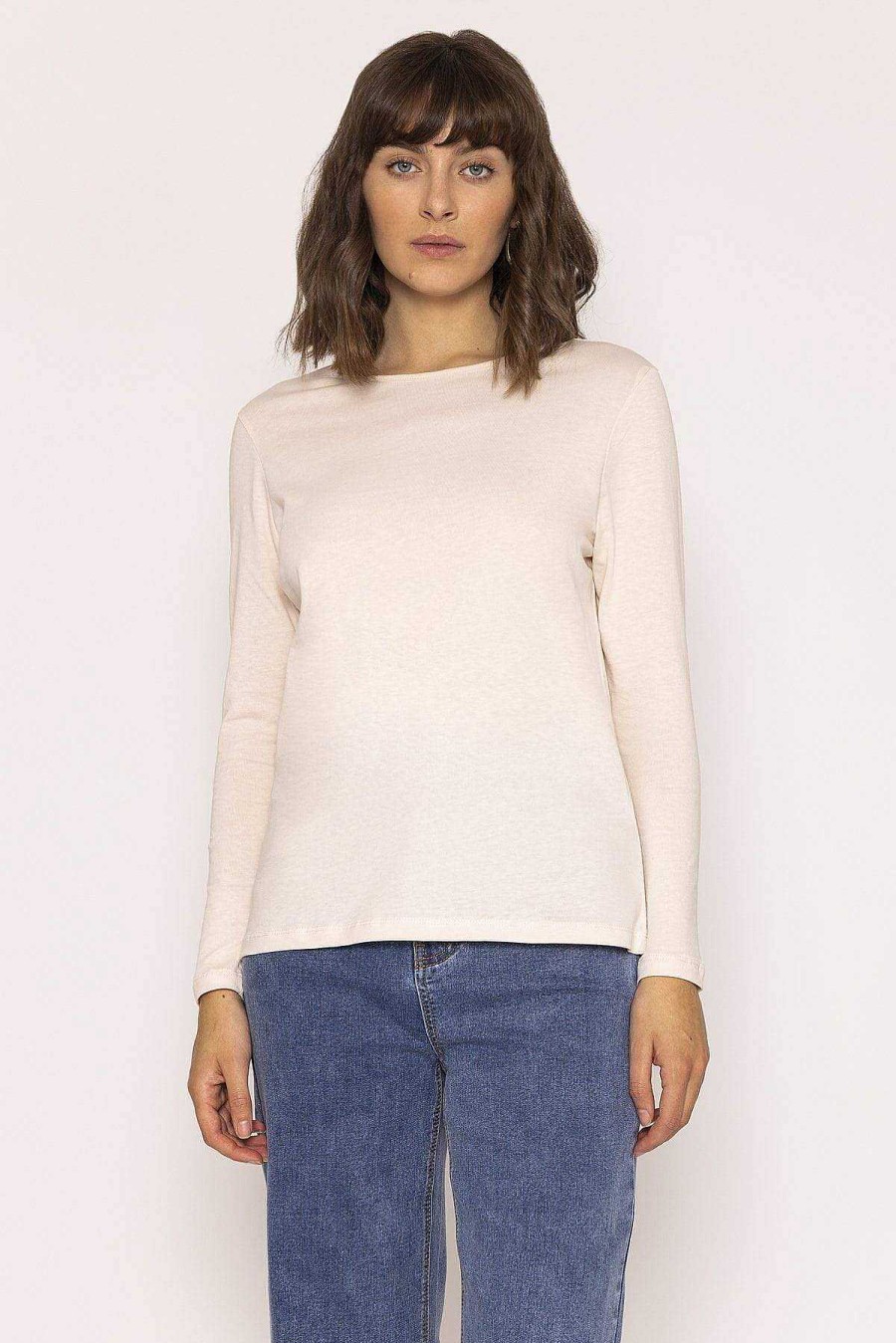 Tops & Blouses | Kelly & Grace Weekend Long Sleeve Basic Tee In Ivory