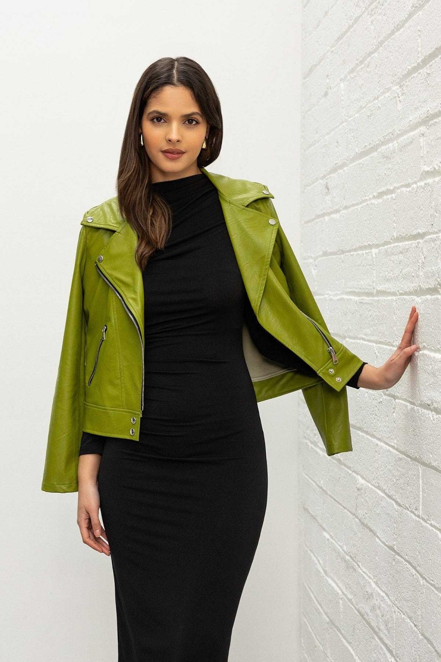 Coats & Jackets | Pala D'oro Sport Lime Green Leather Jacket