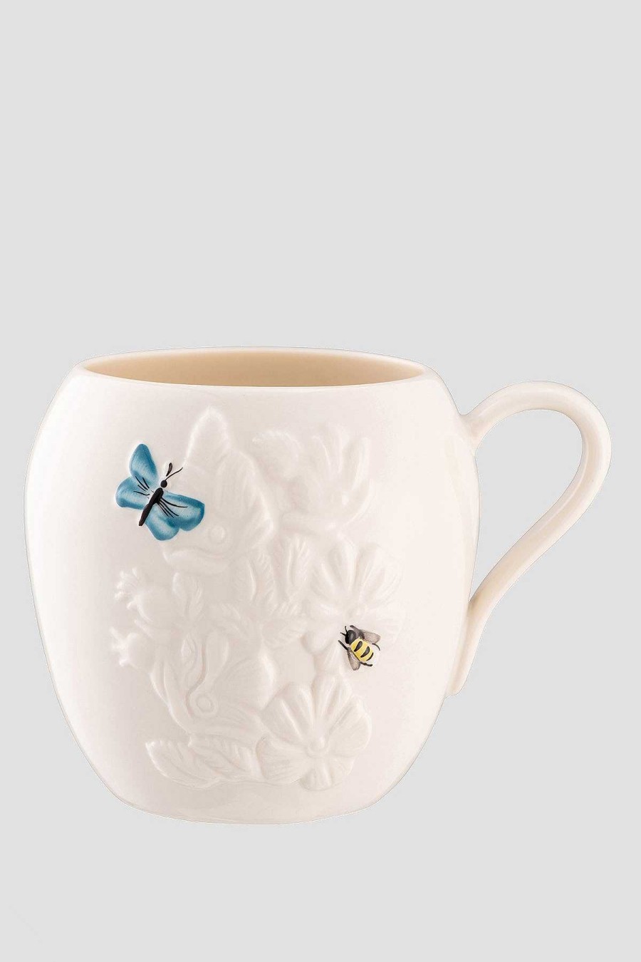 Homeware | Belleek Turquoise Ceramic Wild Rose Mug