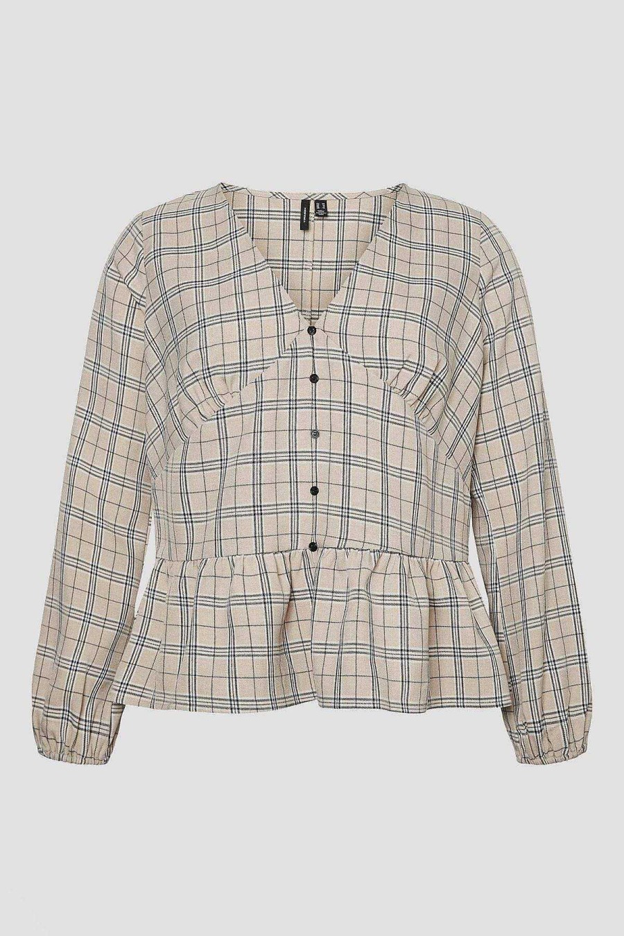 Tops & Blouses | Vero Moda Curve Curve - Long Sleeve Blouse In Check