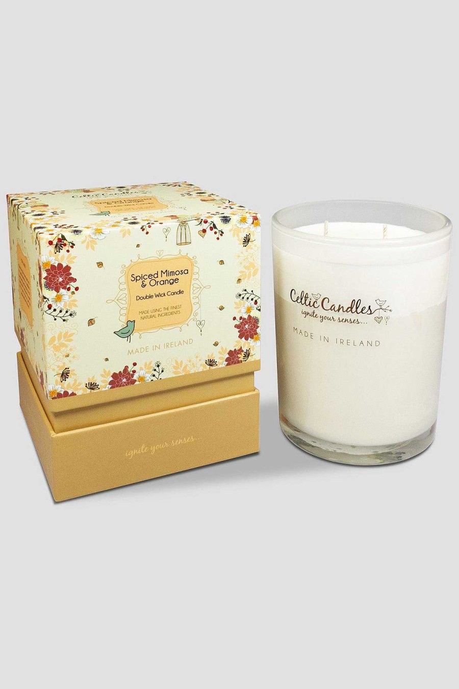 Homeware | Celtic Candles Double Wick Spiced Mimosa Candle