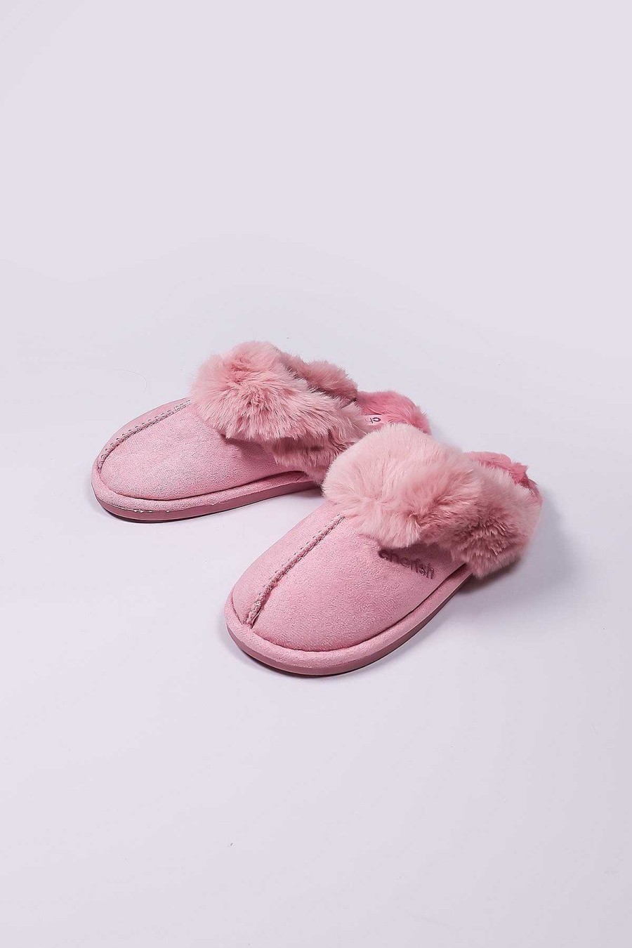 Nightwear | Cherish Accessories Faux Suede Mule In Pink