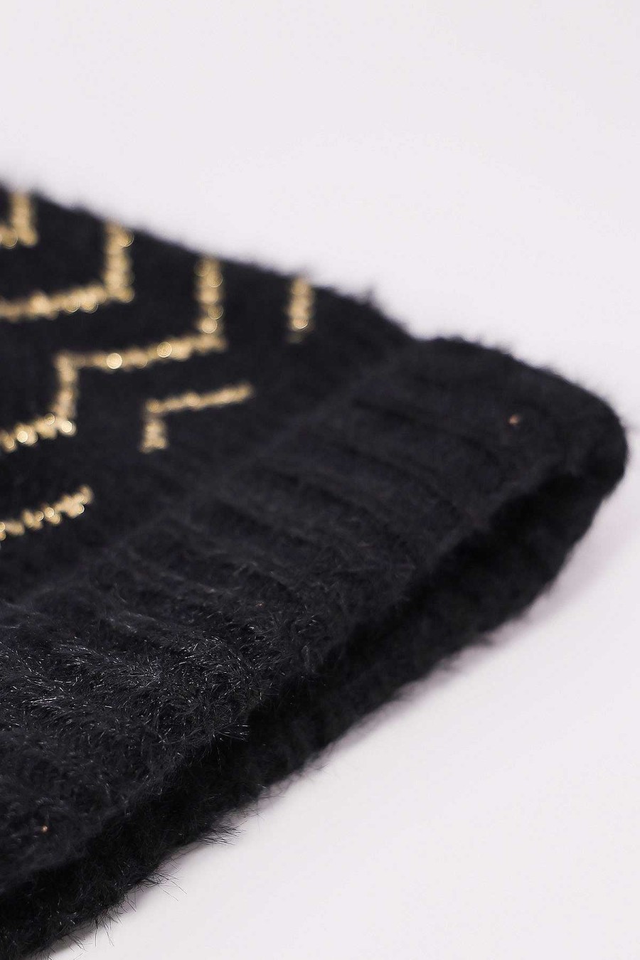 Hats | SOUL Accessories Lurex Stripe Beanie In Black