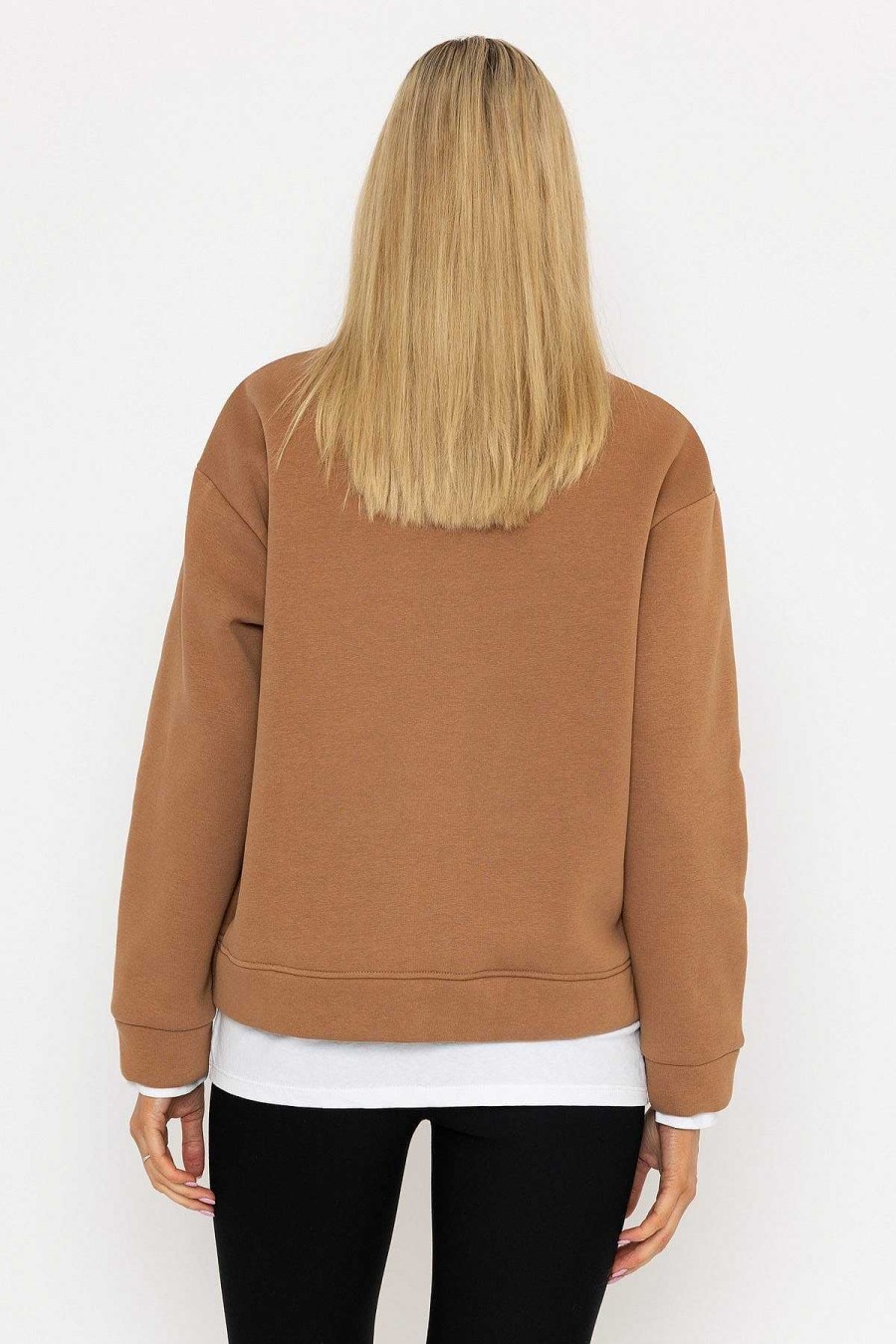 Hoodies & Sweatshirts | Pala D'oro Camel Sweatshirt With White Insert