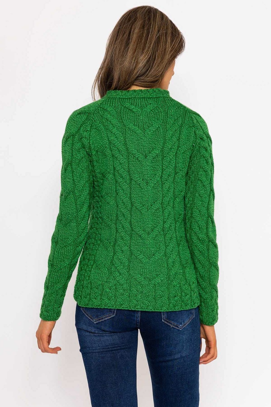 Jumpers & Cardigans | Aran Woollen Mills Super Soft Raglan Crew Sweater In Green