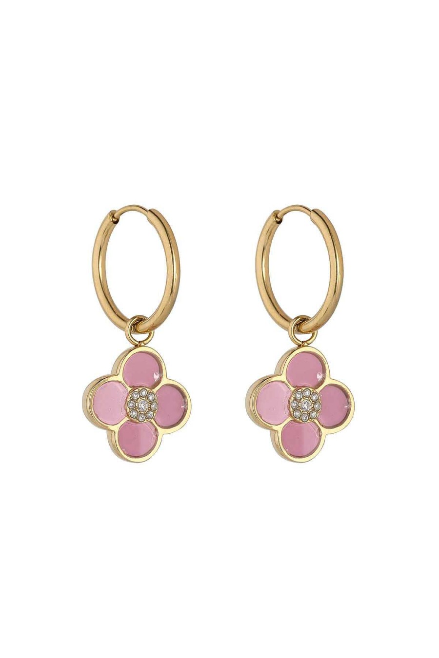 Boxed Gifts | Knight & Day Pink Floral Hoop Earrings