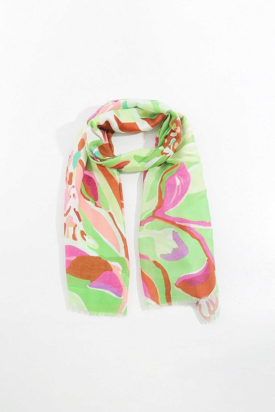 Accessories | SOUL Accessories Jungle Leave Scarf In Green