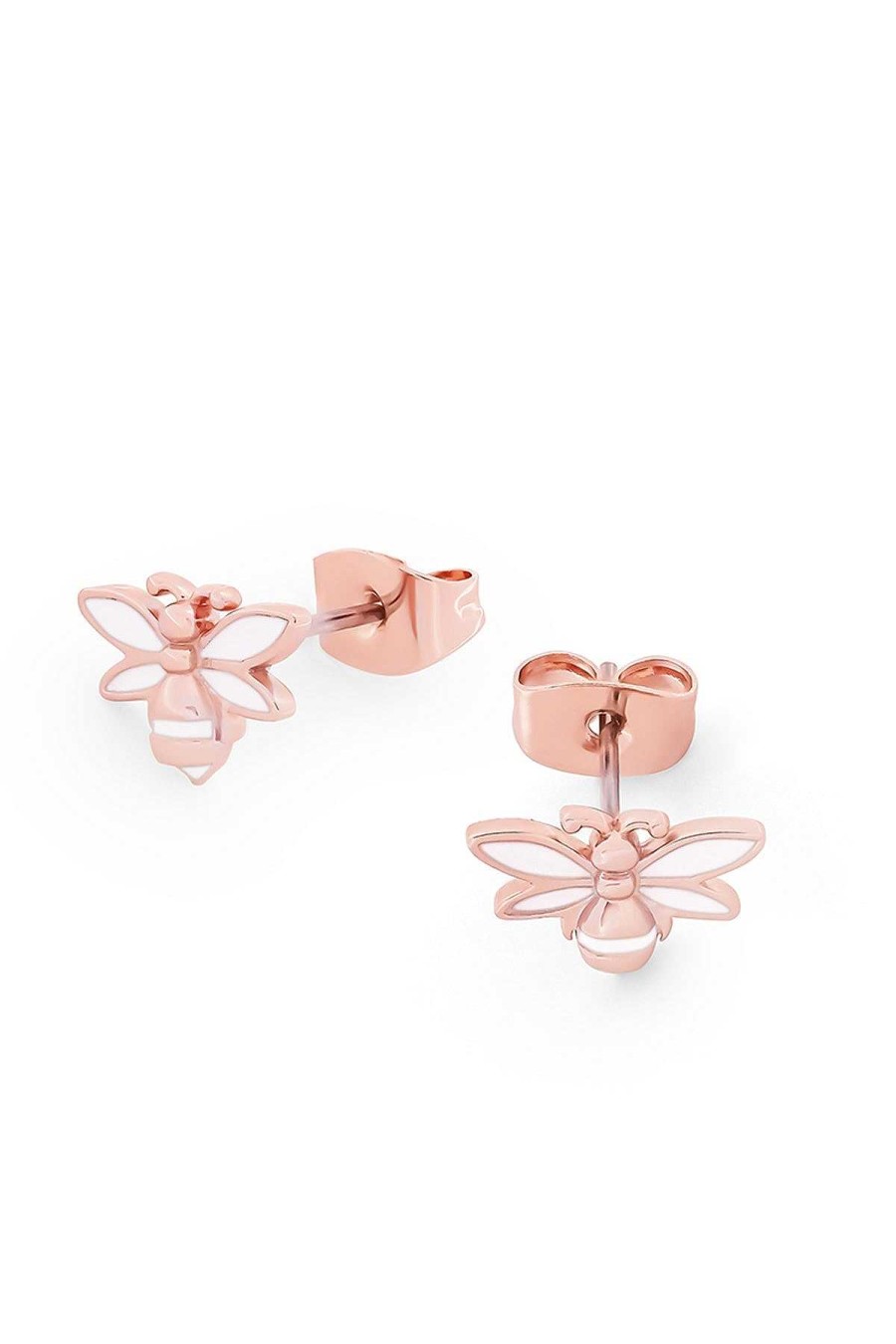 Her | Tipperary Crystal Jewellery Bee Studs In Rose Gold