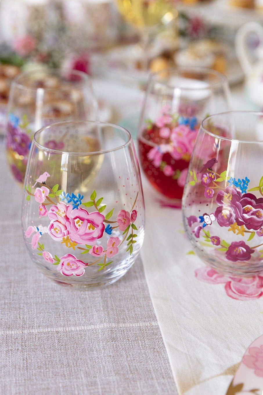 Homeware | Rosa Belle Rosa Belle Stemless Wine Glass Set Of 4