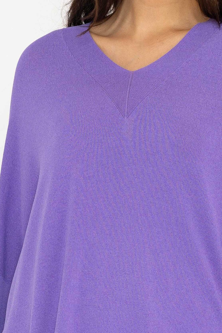 Jumpers & Cardigans | Pala D'oro Oversized V-Neck Jumper In Purple