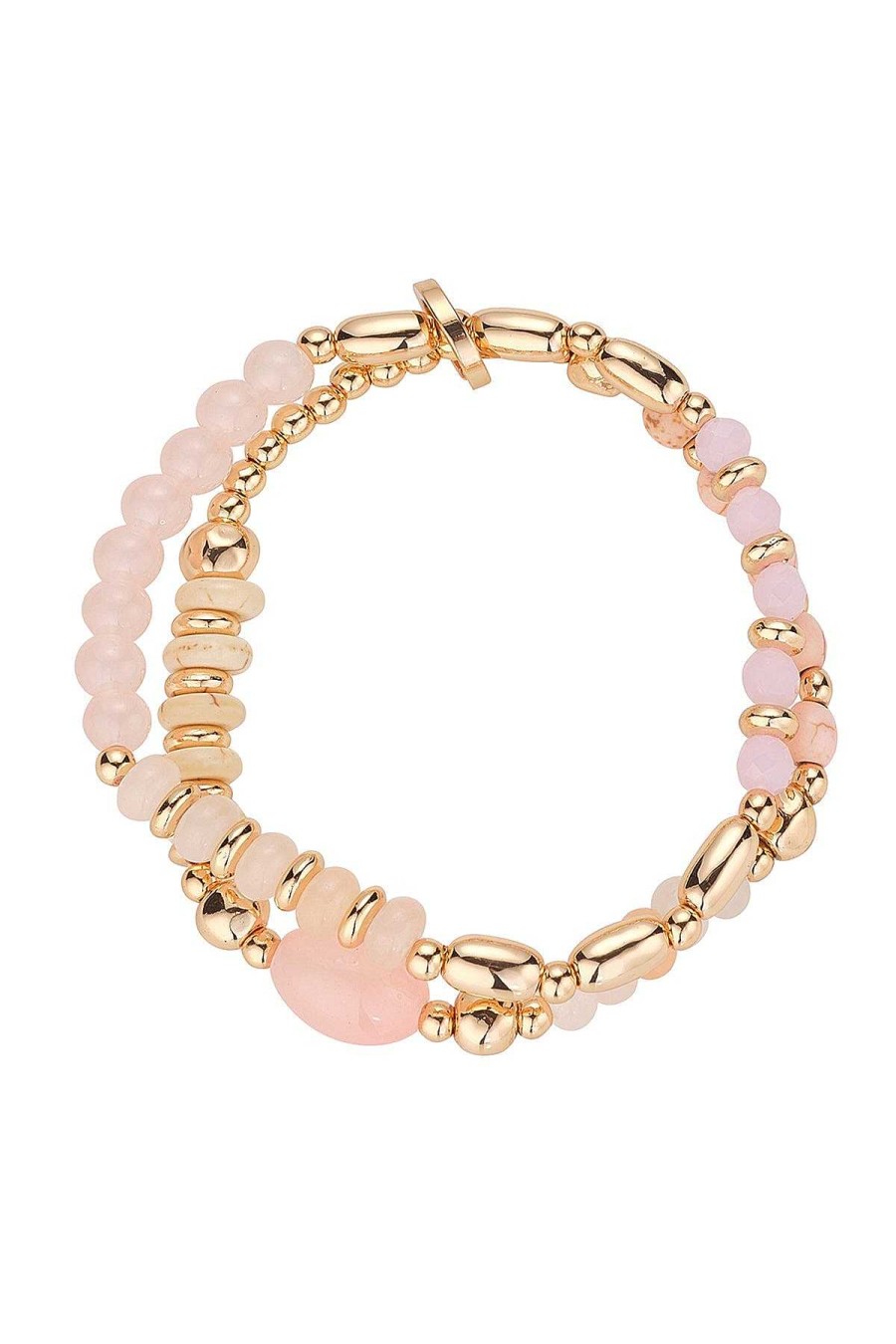 Jewellery | Knight & Day Pink And Beige Bead Bracelet