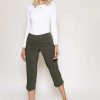 Jeans & Trousers | Kelly & Grace Weekend Bengaline Crop Pants In Khaki