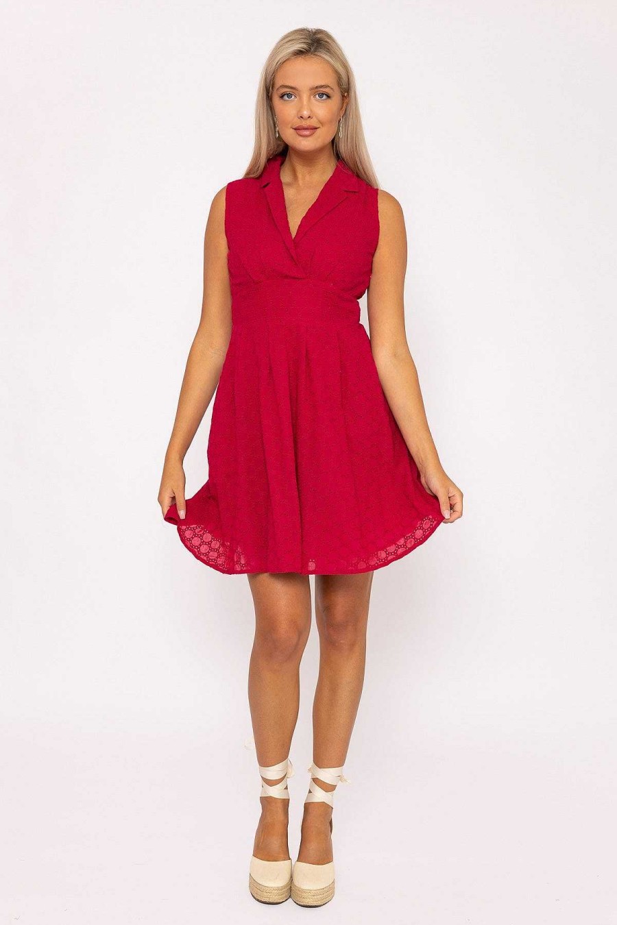 Sale Dresses | Rowen Avenue Pink Wrap Broderie Mini Dress