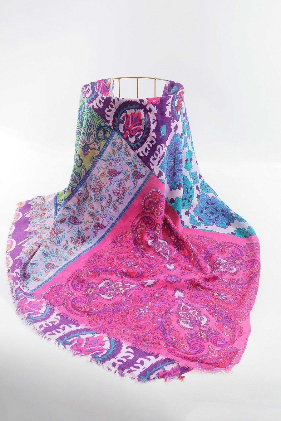 Accessories | SOUL Accessories Abstract Paisley Scarf In Pink