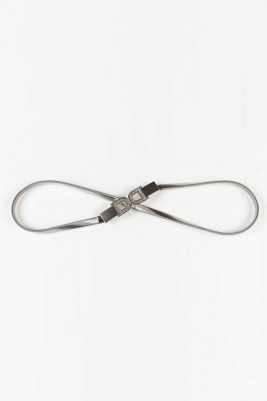 Belts | SOUL Accessories Diamante D Clasp Stretch Belt In Silver