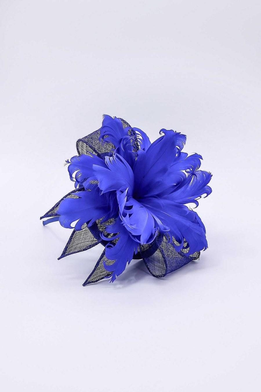 Fascinators | SOUL Accessories Feather And Flower Fascinator In Cobalt