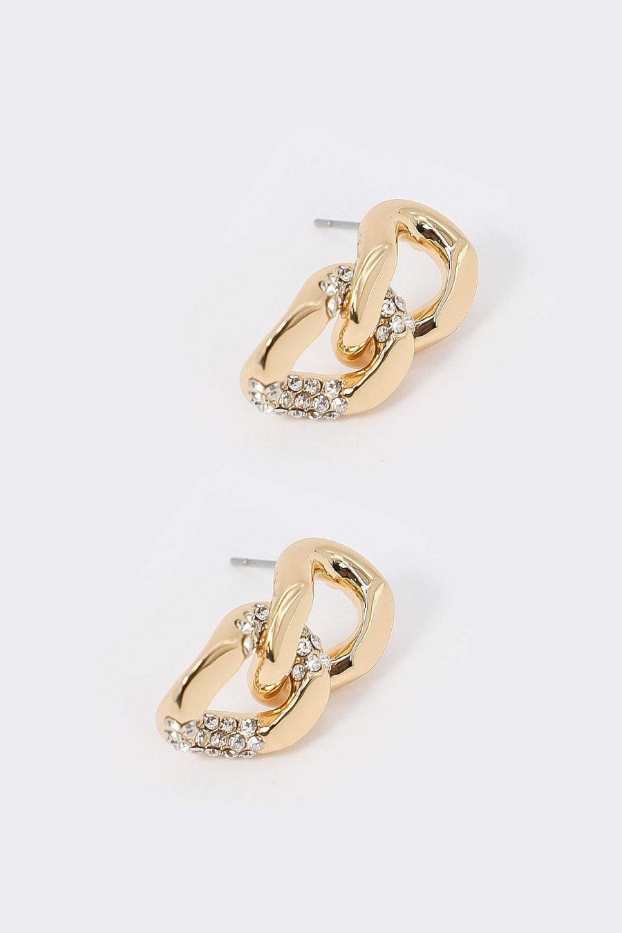 Earrings | Soul Jewellery Gold Double Link Earrings