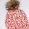 Hats | SOUL Accessories Chunky Knit Hat With Bobble In Multi Tone Pink