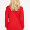 Jumpers & Cardigans | Rowen Avenue Sequin Crew Neck 3/4 Sleeve Knit In Red