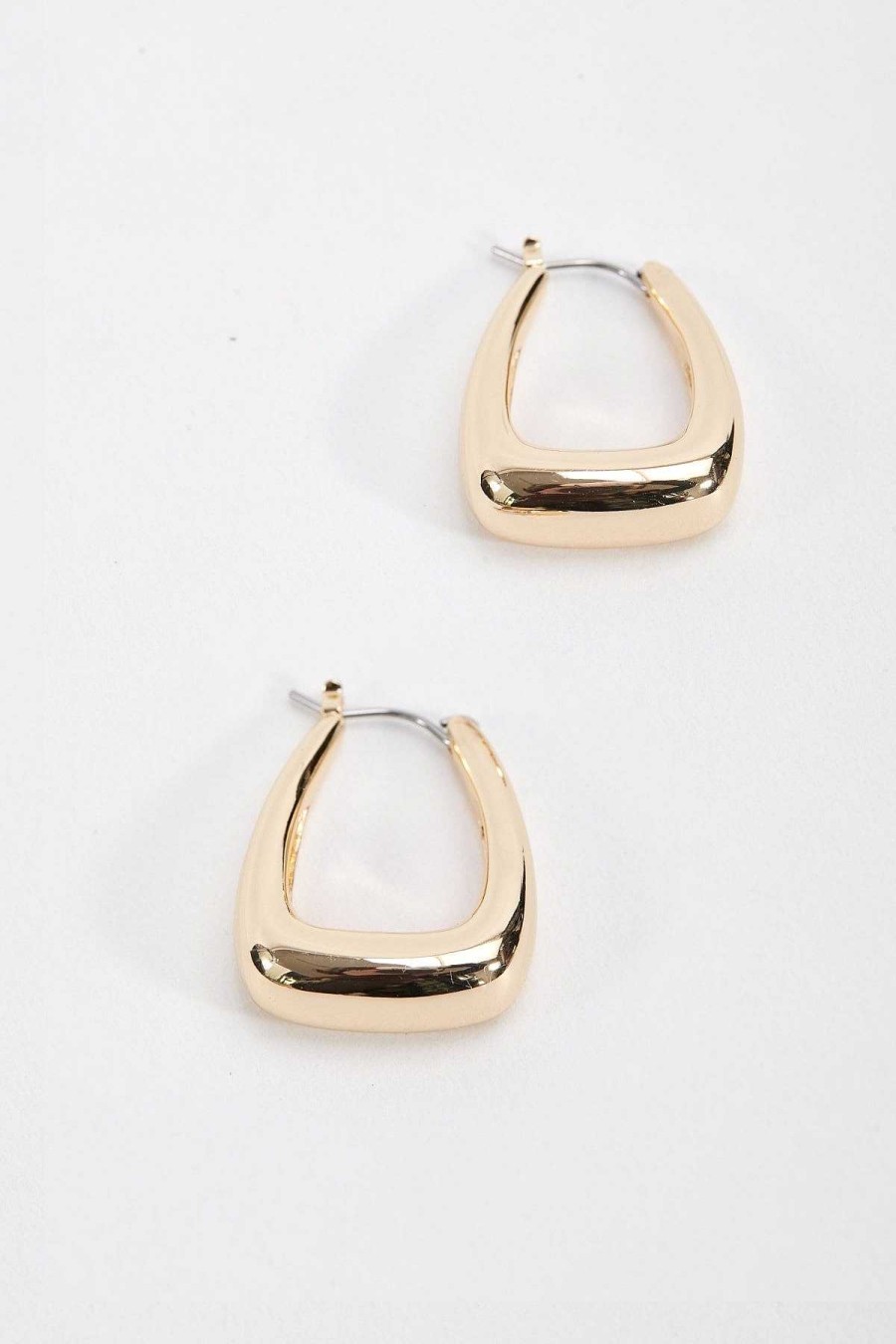 Boxed Gifts | Joularie Gold Look Triangle Hoop Earrings