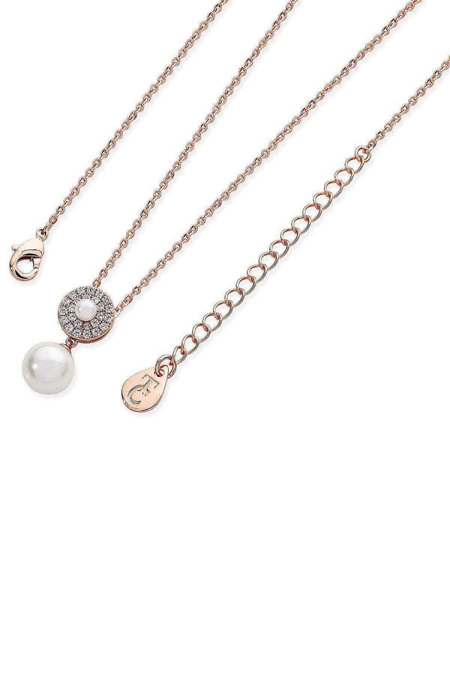 Boxed Gifts | Tipperary Crystal Jewellery Pave Circle With Drop Pearl Pendant