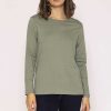 Tops & Blouses | Kelly & Grace Weekend Long Sleeve Basic Tee In Khaki