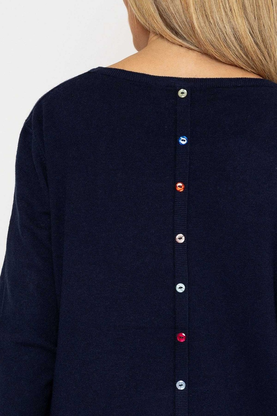 Jumpers & Cardigans | J'aime la Vie Button Detail Knit In Navy