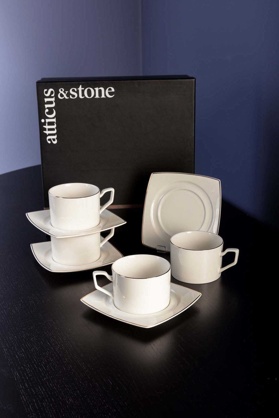 Homeware | Atticus & Stone Apollo Cup And Saucer Set Of 4