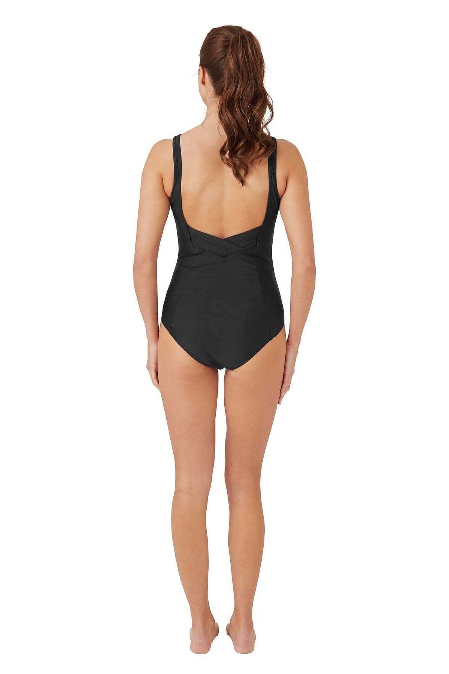 Swimwear | Oyster Bay Black Pleated Swimsuit