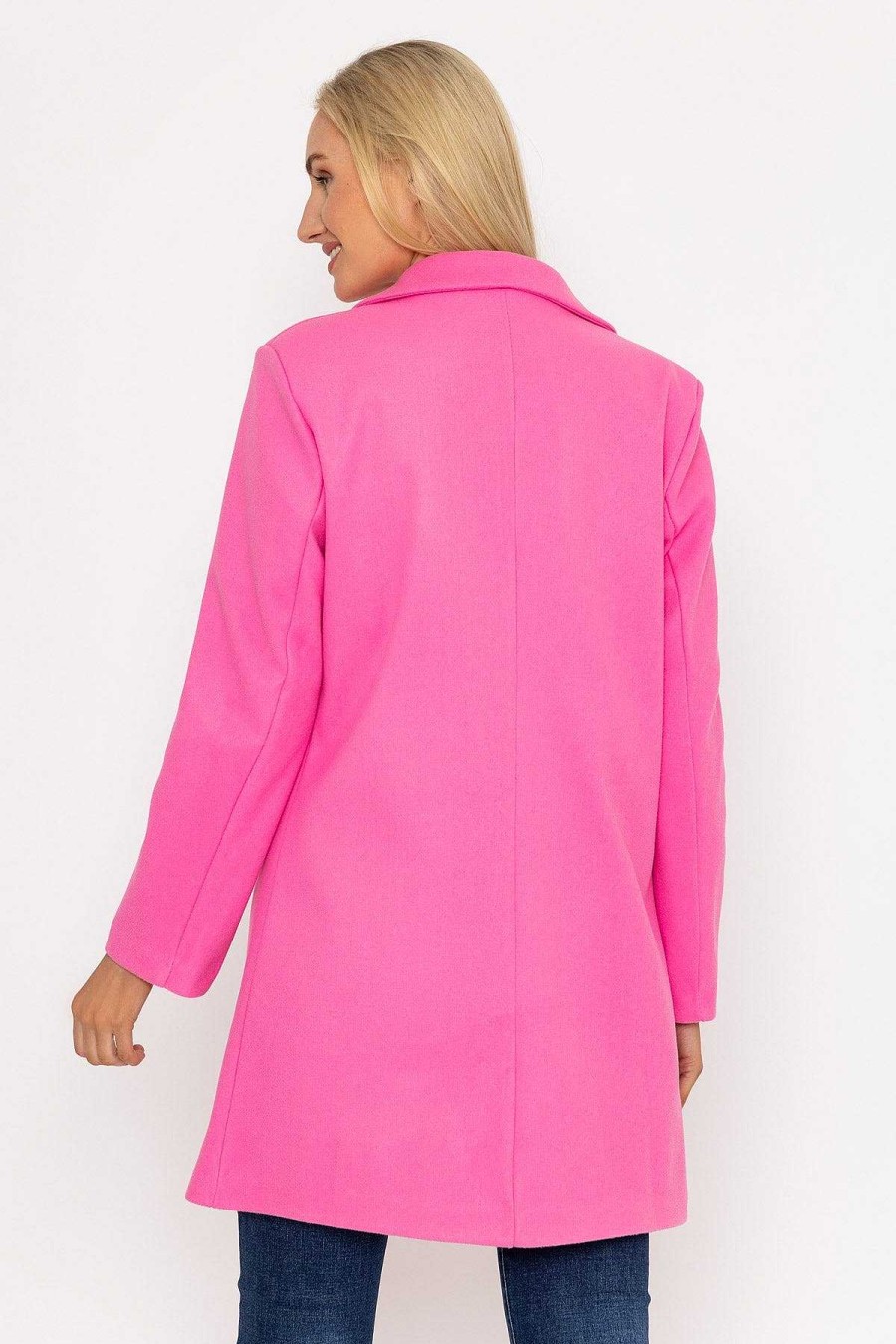 Coats & Jackets | Pala D'oro One Button Coat In Pink