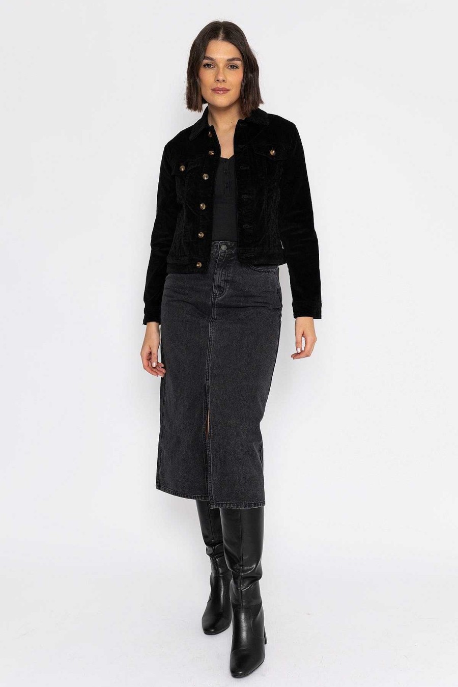 Coats & Jackets | Oraije Vaina Velvet Jacket In Black