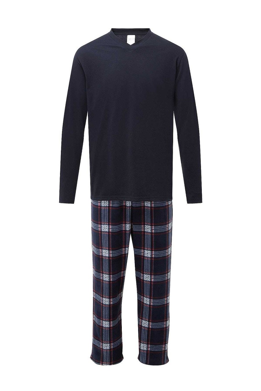 Nightwear | Marlon Sleepwear Mens Check Pyjamas In Navy