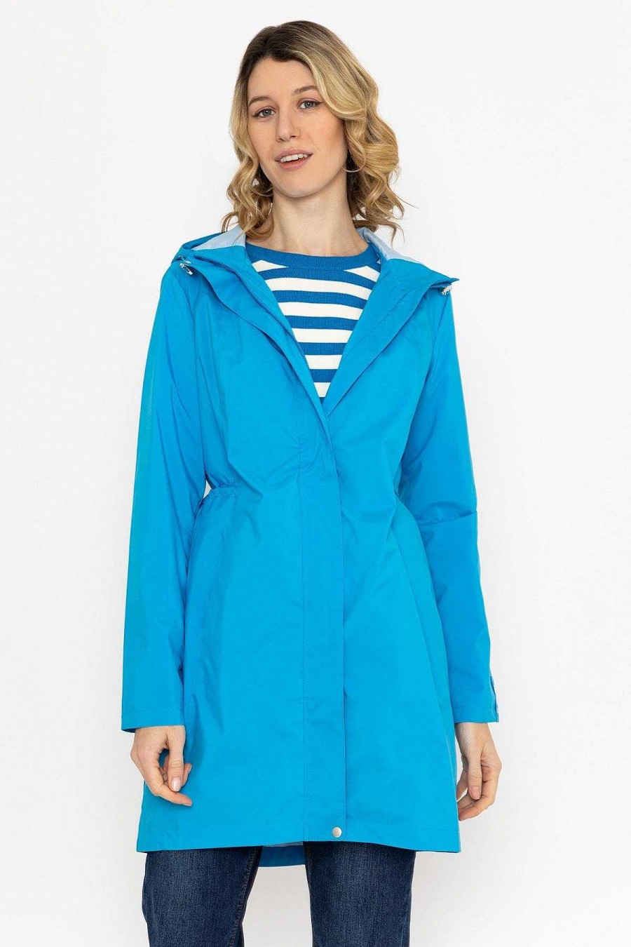 Coats & Jackets | Kelly & Grace Weekend Rain Mac In Blue