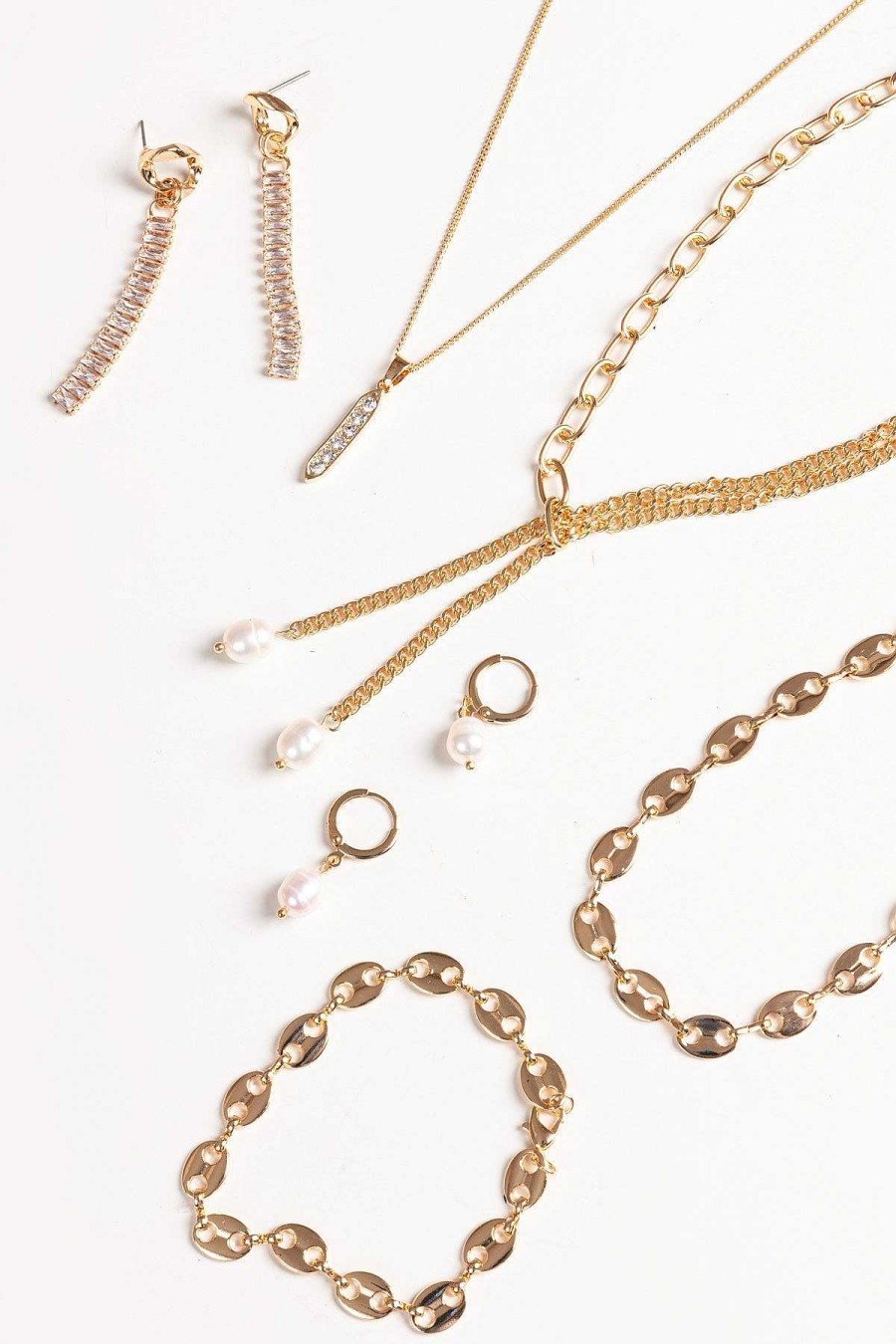 Necklaces | Joularie Double Strand Pearl Drop Chain