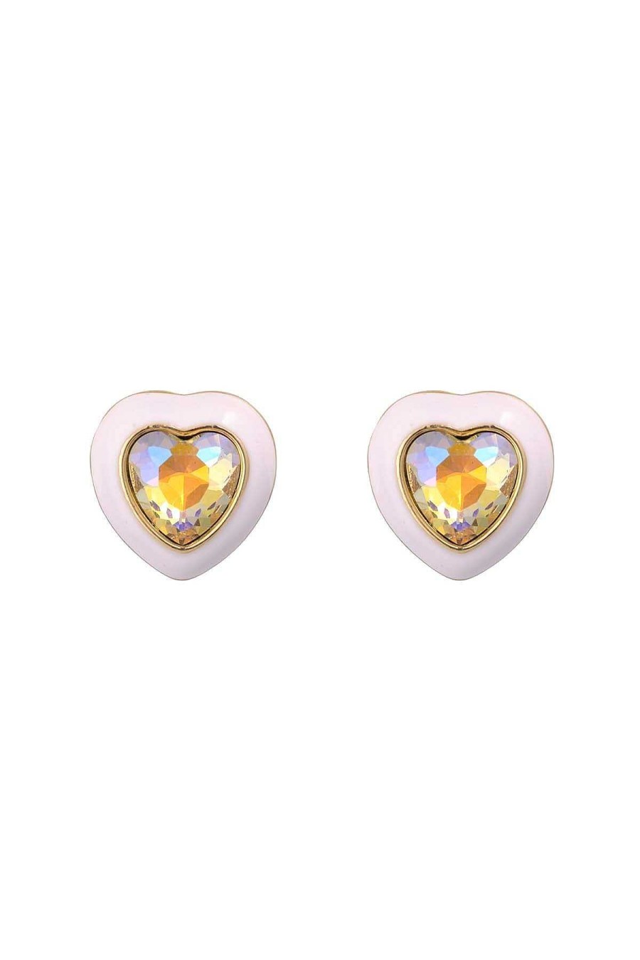 Boxed Gifts | Knight & Day Pink Enamel Heart Stud Earrings