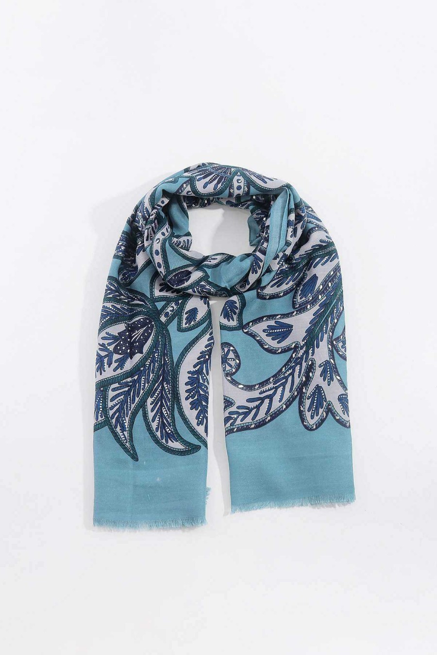 Accessories | SOUL Accessories Floral Scarf In Blue