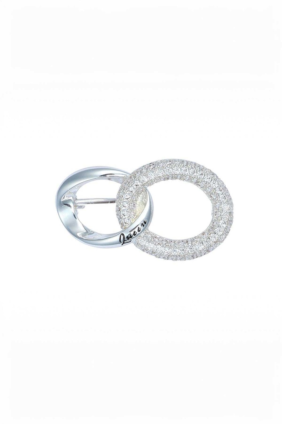 Contemporary Style | Knight & Day Interlinking Oval Silver Brooch