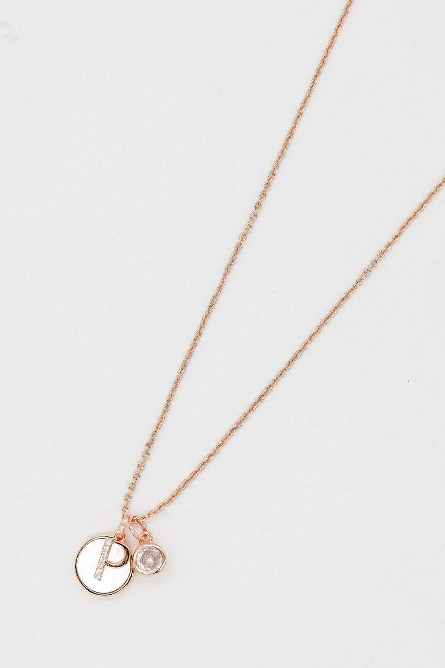 Jewellery | Cherish P Initial Necklace In Rose Gold