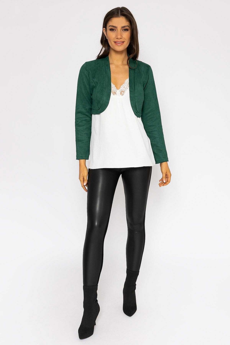 Blazers | Pala D'oro Suede Bolero In Bottle Green