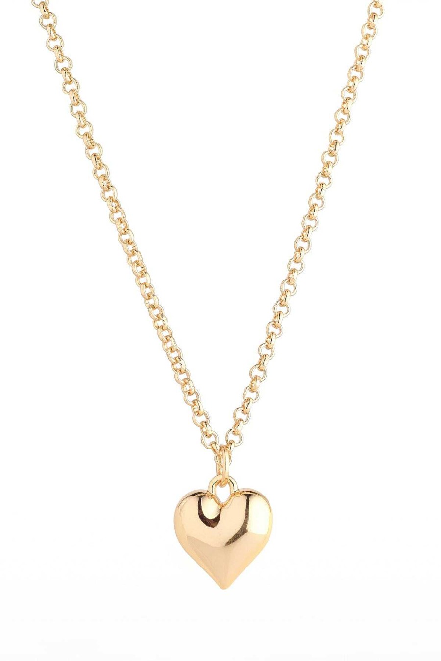 Necklaces | Knight & Day Medium Length Heart Gold Pendant Necklace