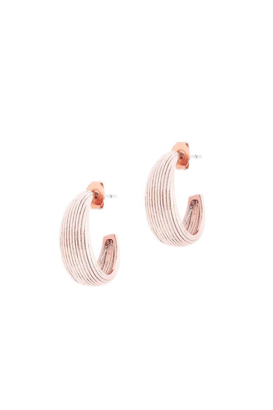 Boxed Gifts | Tipperary Crystal Jewellery Hoop Shell Earrings In Rose Gold