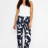 Jeans & Trousers | Pala D'oro Printed Scuba Trouser In Navy