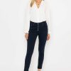 Jeans & Trousers | Pala D'oro Navy Button Front Jeans