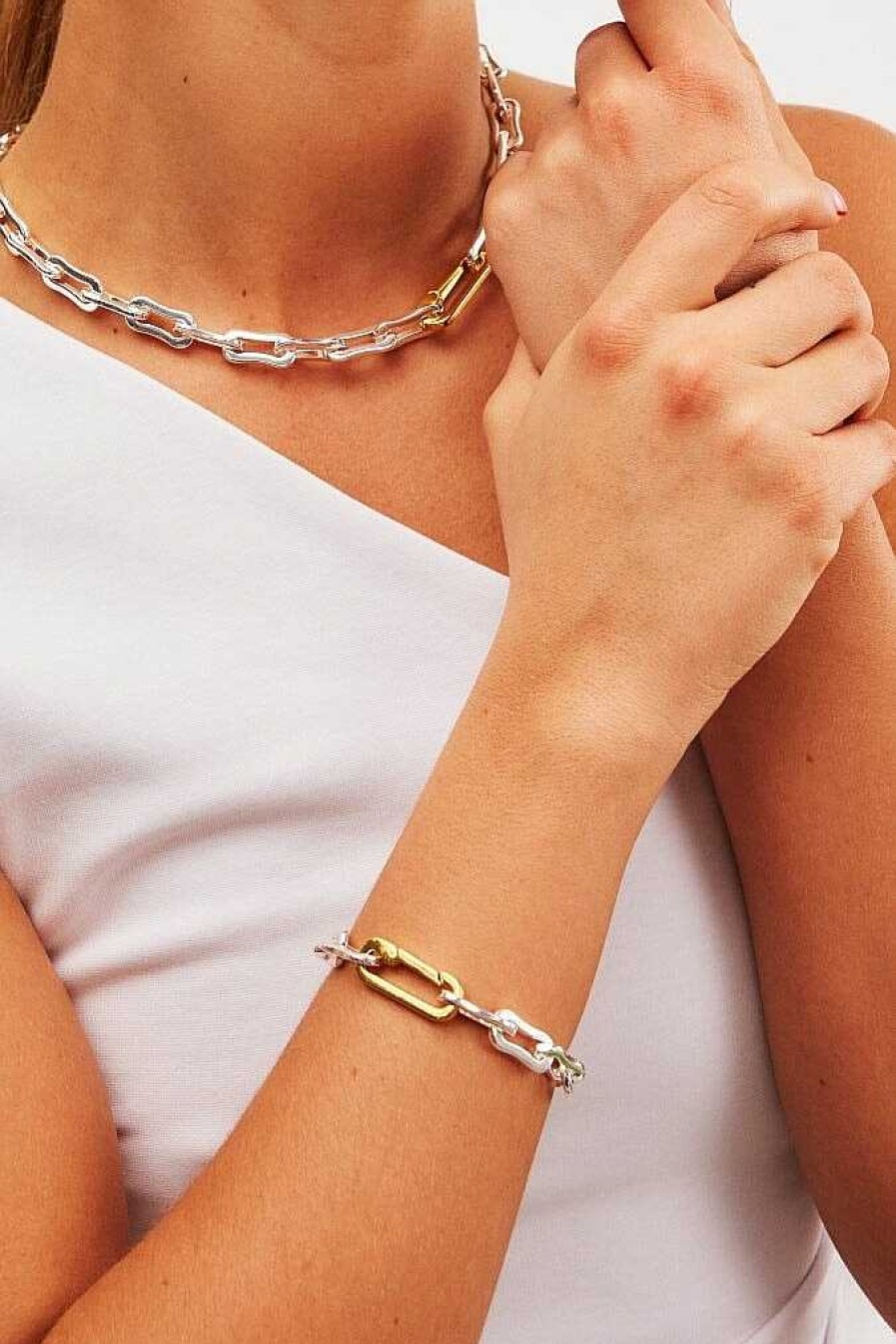 Boxed Gifts | Knight & Day Chunky Mixed Metal Bracelet